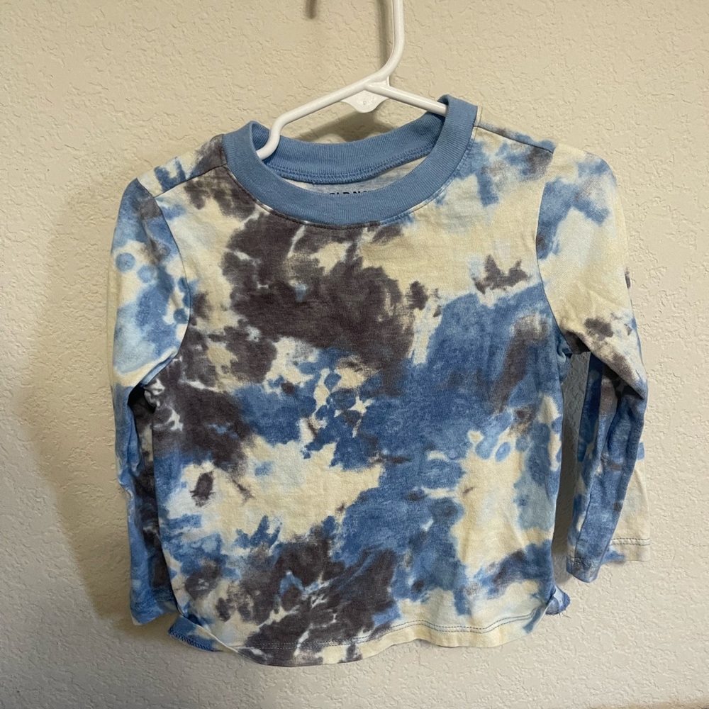 Long sleeve tie die toddler tee shirt